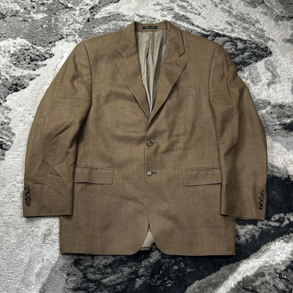 Lauren by Ralph Lauren Silk Wool Brown 2 Button Suit Dress Jacket Men's Size 42R